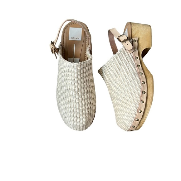 Dolce Vita Carlee Clogs in Tann/Natural Raffia Size 9 - Picture 11 of 15